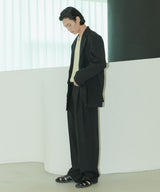UNISEX PINTUCK STITCH WIDE PANTS M - BLACK (6689418641526)