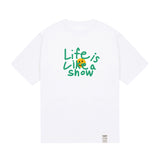 ビッグドローイングレターフラワー半袖Tシャツ
