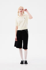 ドゥードゥルチェリーハーフレングスバンディングパンツ / DOODLE CHERRY HALF LENGTH BANDING PANTS [BLACK]