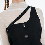 One-shoulder One-piece [Black]