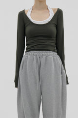 シャーリングホルターネックスリーブレス / Shirring halterneck sleeveless (5color)