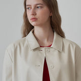 エコレザーボタンジャケット / Eco leather button jacket