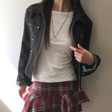 Locher リベットポケット スリム クロップド デニム ジャケット