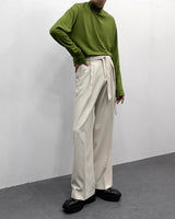 FLベルトサイドバンディングワイドスラックス/FL Belted Side Banding Wide Slacks (4 colors)