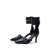 Buckle Point Stiletto Heel(Black)