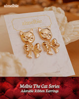 メルビーザキャットシリーズ - アドラーブルリボンピアス / Melbie The Cat Series - Adorable Ribbon Piercing