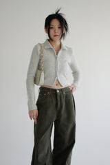 モモ2ウェイニットジップアップ / Momo 2 way knit zip-up (4color)