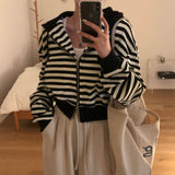 【BELLIDE MADE】ワッフルストライプジップアップパーカー