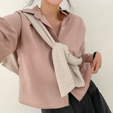 シャツレストランクロップデイリーシャツ / [8color] Shirt Restaurant Crop Daily Shirt