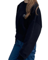 プリントクロップドスウェット/Print Cropped Sweat-BLACK