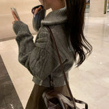 [BELLIDE MADE] Signal two-way twisted knit zip-up