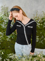 ダイアゴナルボタンニットカーディガン / Diagonal Button Knit Cardigan