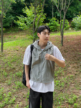 サマーナイロンフードベスト / Summer nylon hood vest 5color