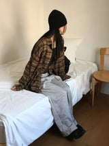 Gaten brushed check long-sleeved shirt