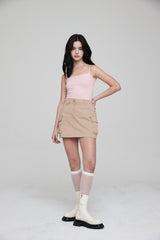 バータックカーゴミニスカート / BAR TACK CARGO MINI SKIRT BEIGE