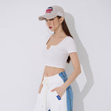 ミニVゴルジクロップTシャツ/TOP(9348) Mini V Golgi Crop Tee