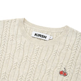 スモールチェリークロップ丈ニット／SMALL CHERRY CABLE CROP KNIT [CREAM]