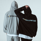 オーバーフィットプリンティングフードジップアップ/OVERFIT PRINTING HOOD ZIP-UP-MELANGE GREY
