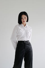 リンクルシアリングシャツ/Wrinkle Shirring Shirt (2color)