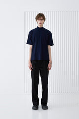 RIB MOCK NECK HALF T-SHIRT NAVY (6566874284150)