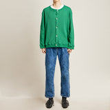 ラウンドネックワッフルカーディガン/DAMP ROUND-NECK WAFFLE CARDIGAN_GREEN