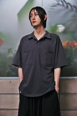 N-BT POCKET 1/2 COLLAR-TEE (Charcoal)
