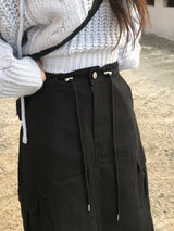 Lush back slit long skirt