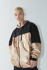 ウィンドブレーカーフーデッドステッチジャケット/BSR2223FWJK035 MMM WINDBREAKER HOODED STRETCH JACKET ROSE GOLD/BLACK