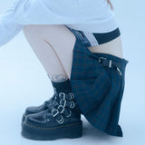 チェックプリーツラップスカート/0 9 check pleats wrap skirt - GREEN
