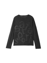 TICKETING STRIPE BORDER TEE (BLACK)