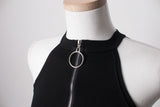 ジッパーリングクロップトップ / TOP(8097) Zipper Ring Crop Top