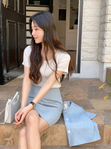 [SHOPPERMADE] オシャレツイードミニスカート (2color)