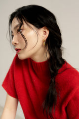 double tear earring - gold