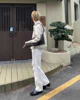 トレジャークロップドレーシングレザージャケット / OA Treasure Cropped Racing Leather Jacket (2 colors)
