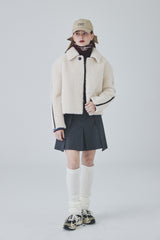 ダブルラップミニプリーツスカート / Double Lap Mini Pleated Skirt [Grey]