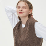CABLE KNIT VEST_BROWN (6610823413878)