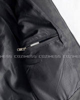 トレジャークロップドレーシングレザージャケット / OA Treasure Cropped Racing Leather Jacket (2 colors)