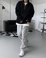レザーパッチセミジップアップ/MT leather patch semi zip-up (3 colors)