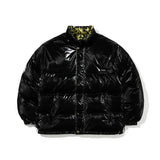 REVERSIBLE DOWN PADDING JUMPER  BLACK/DOT CAMO