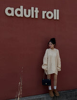 Cooking Twisted Doughnut Patterned Oversized Fit Knitwear