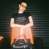 ‘Your lips ft. My neck’クロップT / ‘Your lips ft. My neck’ Crop Tee Black