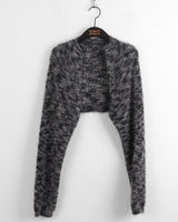 Rakel Two-Tone Rainbow Coloring Angora Knit Bolero Cardigan