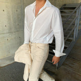 Cuffed Sleeve Chest Pocket Shirt (6684152987766)