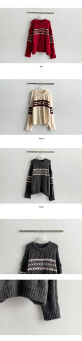 Rollin pattern coloring subtle twisted knitwear