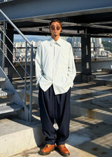One-Tuck Span Waistband Thong Slacks 3COLOR