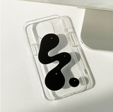 メタリックオブジェクトランスペアレントフォーンケース / Metallic Object black Transparent Phone Case