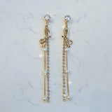Ribbon and Crystal Drops Piercing - Gold