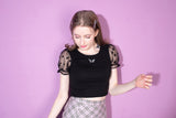 バタフライビーチTシャツ/butterfly patch t-shirt black