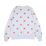 Red flower pattern Sweat-shirt [Light grey] (6535252312182)