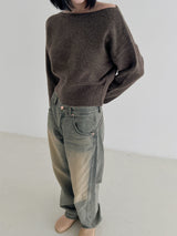 ソフトリップラインニット / Soft lip line knit (5color)